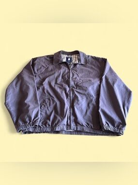 Roundtree & Yorke Harrington Jacket Brown Plaid Lined Men’s L